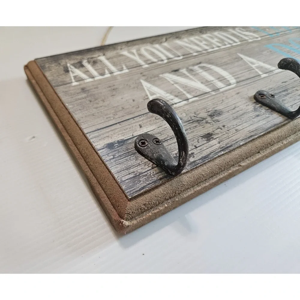 Vintage Style Pier 1 Rustic Wooden Dog Sign  Farmhouse Wall Decor